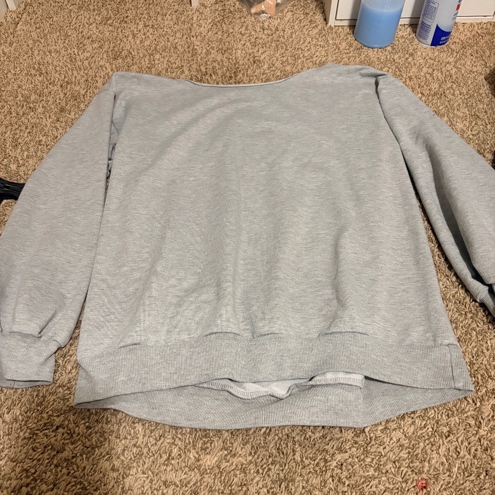 Off the shoulder sweat shirts
